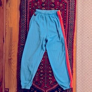 Aviator Nation sweatpants neon 5 stripe